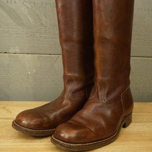 Bespoke Horse Equestrian Riding Boots Brown Leather Mens 8D Womens 9M